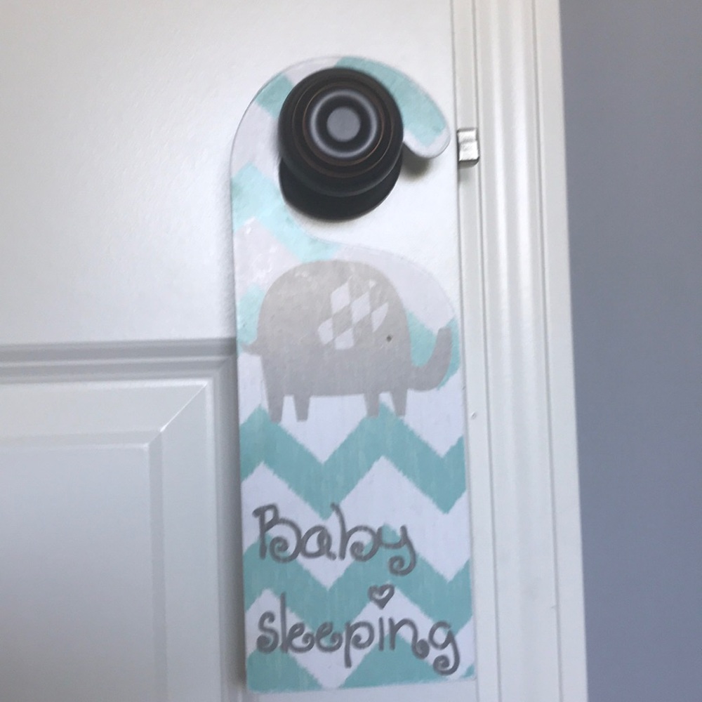 Wooden baby sleeping/baby awake sign.